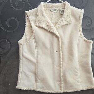 L.L. Bean Women's Off-White Sherpa Vest